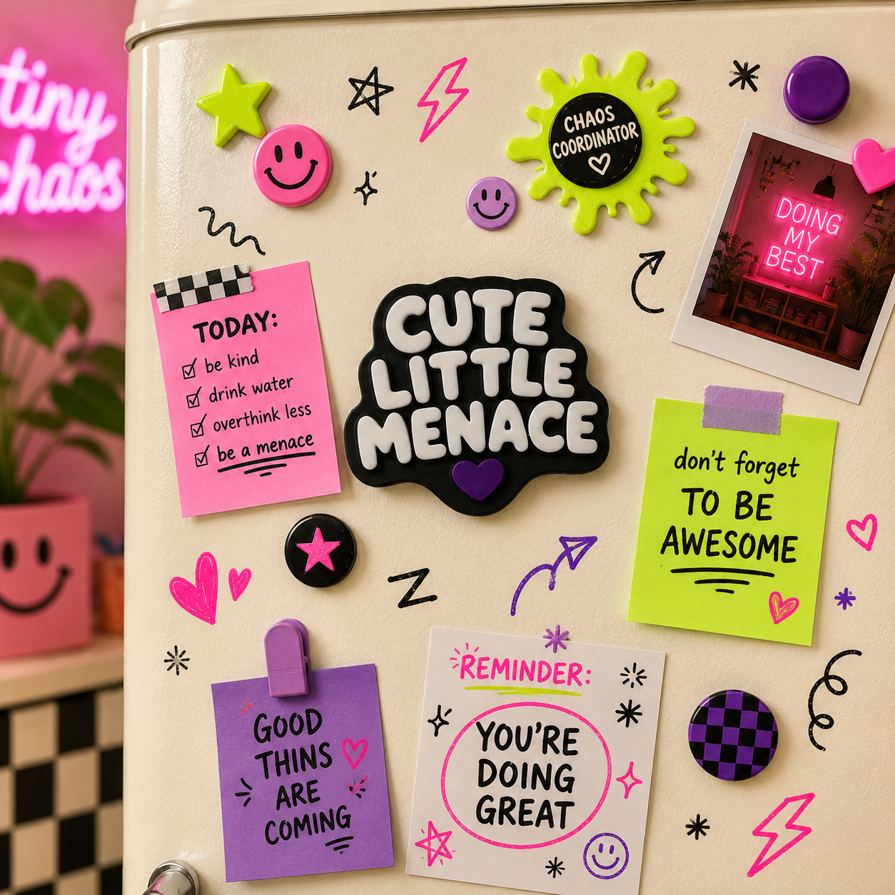 Cute Little Menace Magnet or Keychain