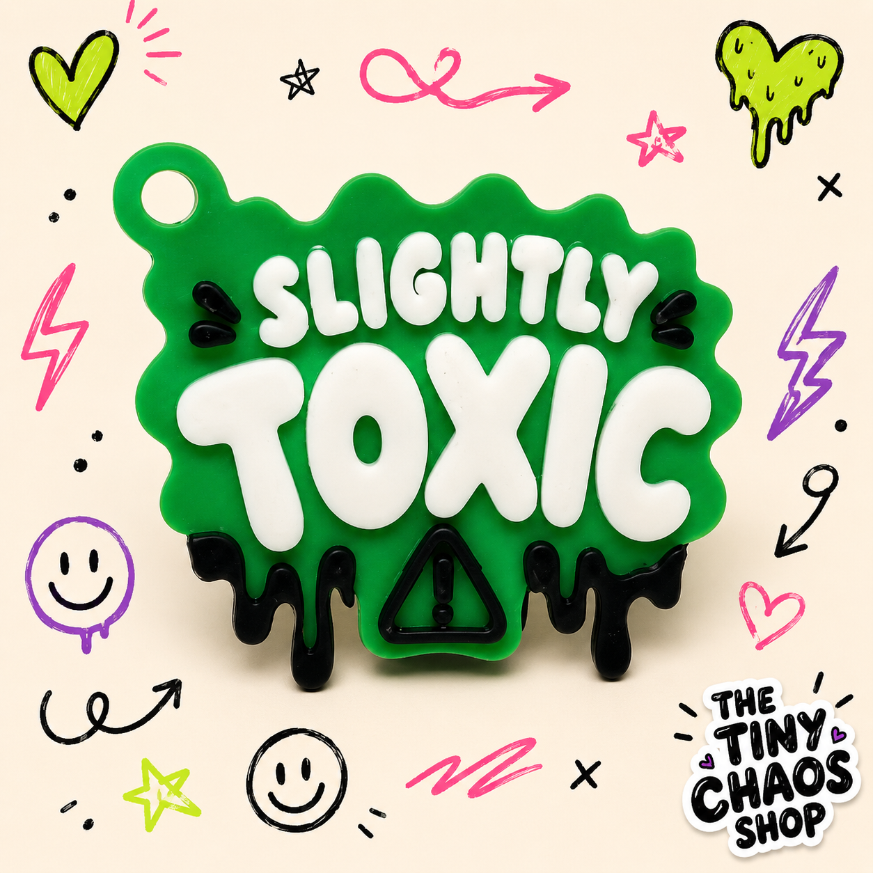 Slightly Toxic 3D Printed Magnet or Keychain