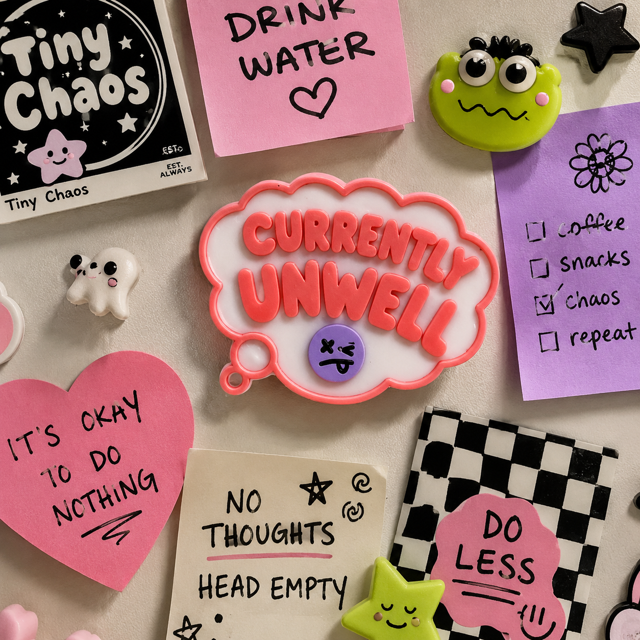 Currently Unwell Keychain or Magnet
