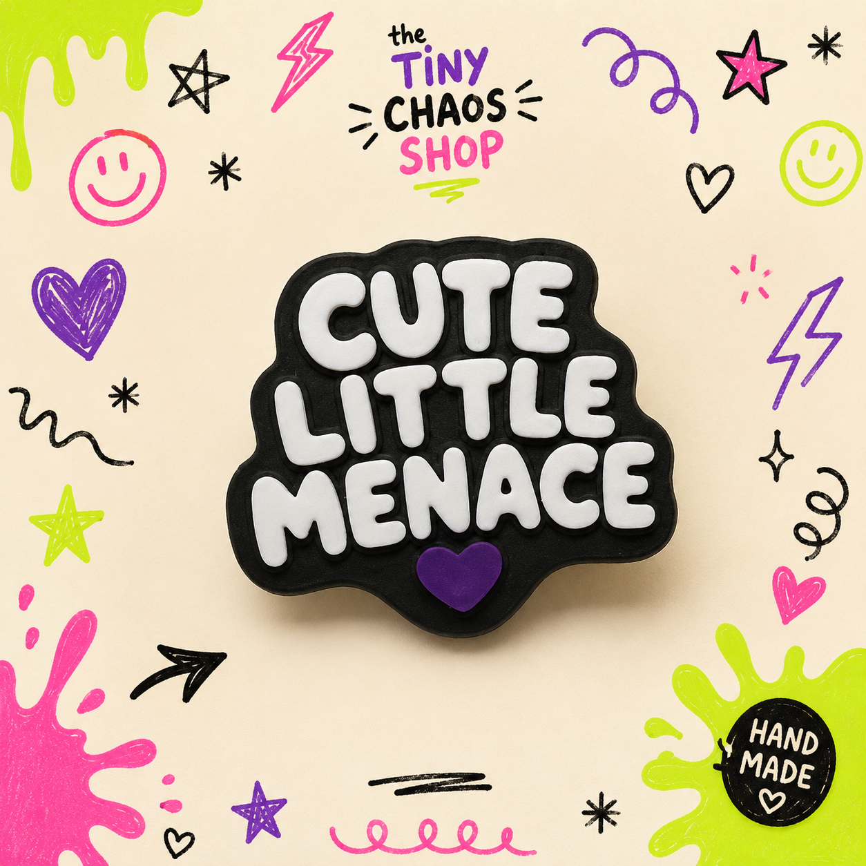 Cute Little Menace Magnet or Keychain